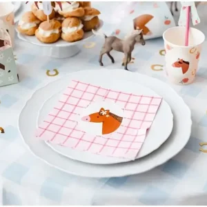 12 Serviettes Chevaux